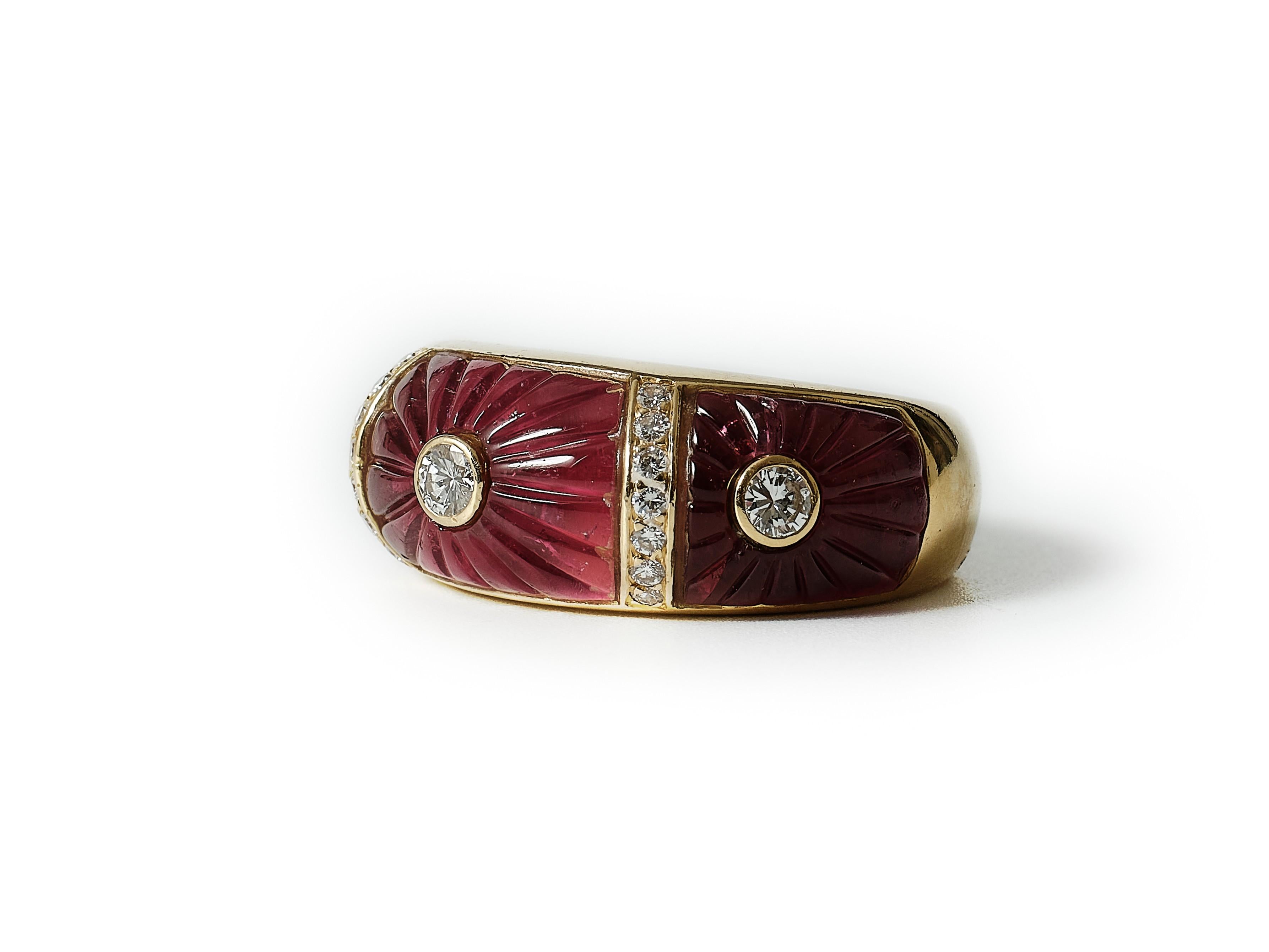 Cartier carved tourmaline ring made 1991 In Good Condition For Sale In Malmö, Skåne län