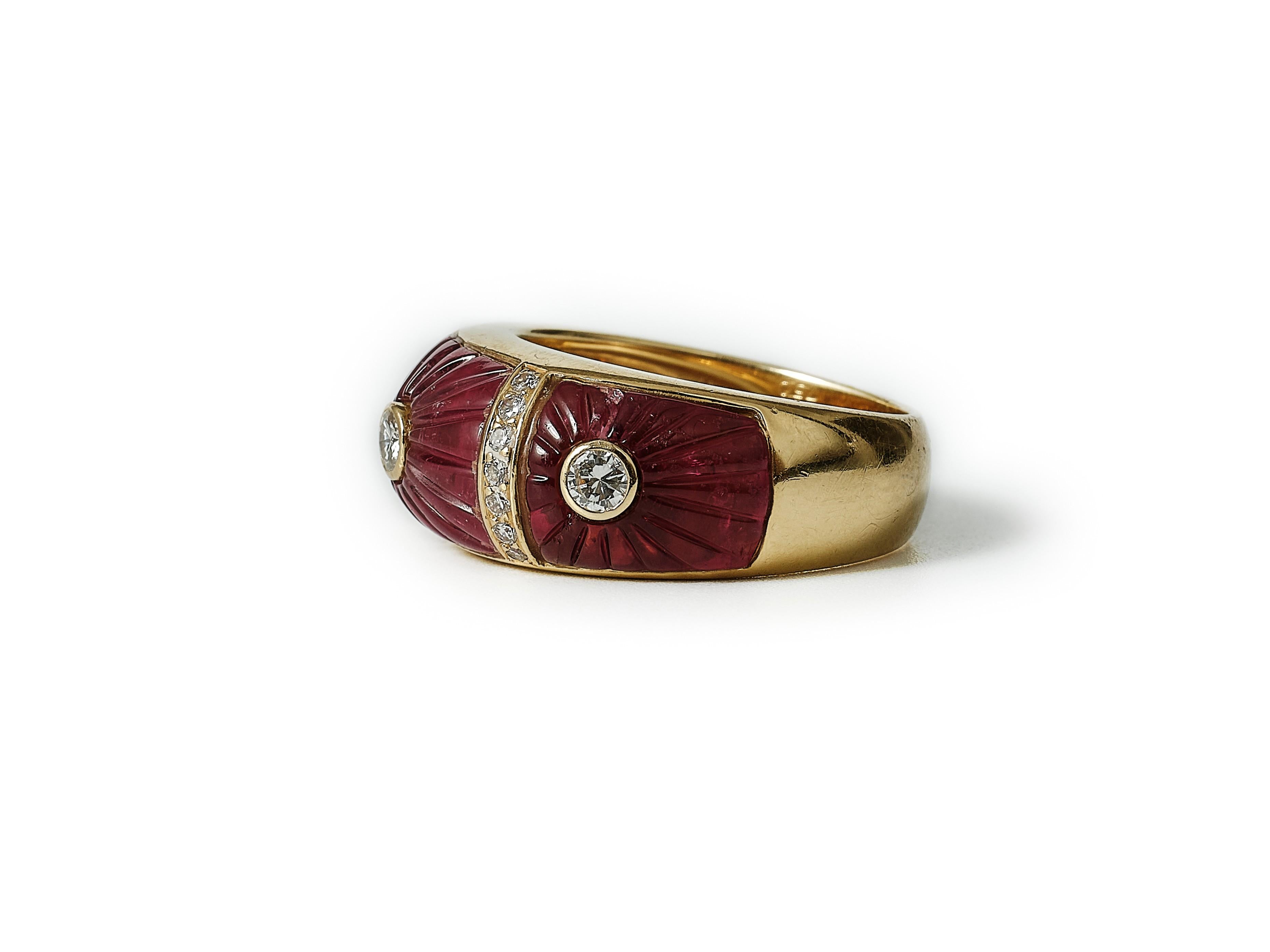 Cartier carved tourmaline ring made 1991 For Sale 1