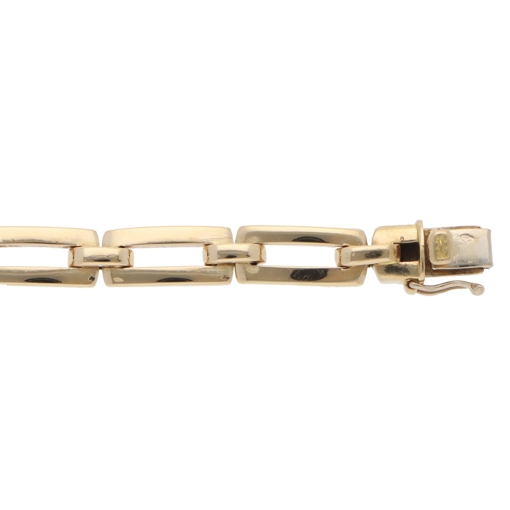 Women's or Men's Vintage Cartier Chain Link Bracelet in Yellow Gold