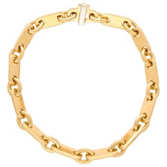 Vintage Cartier Chain Link Bracelet Set in Solid 18 Karat Yellow Gold circa 1990