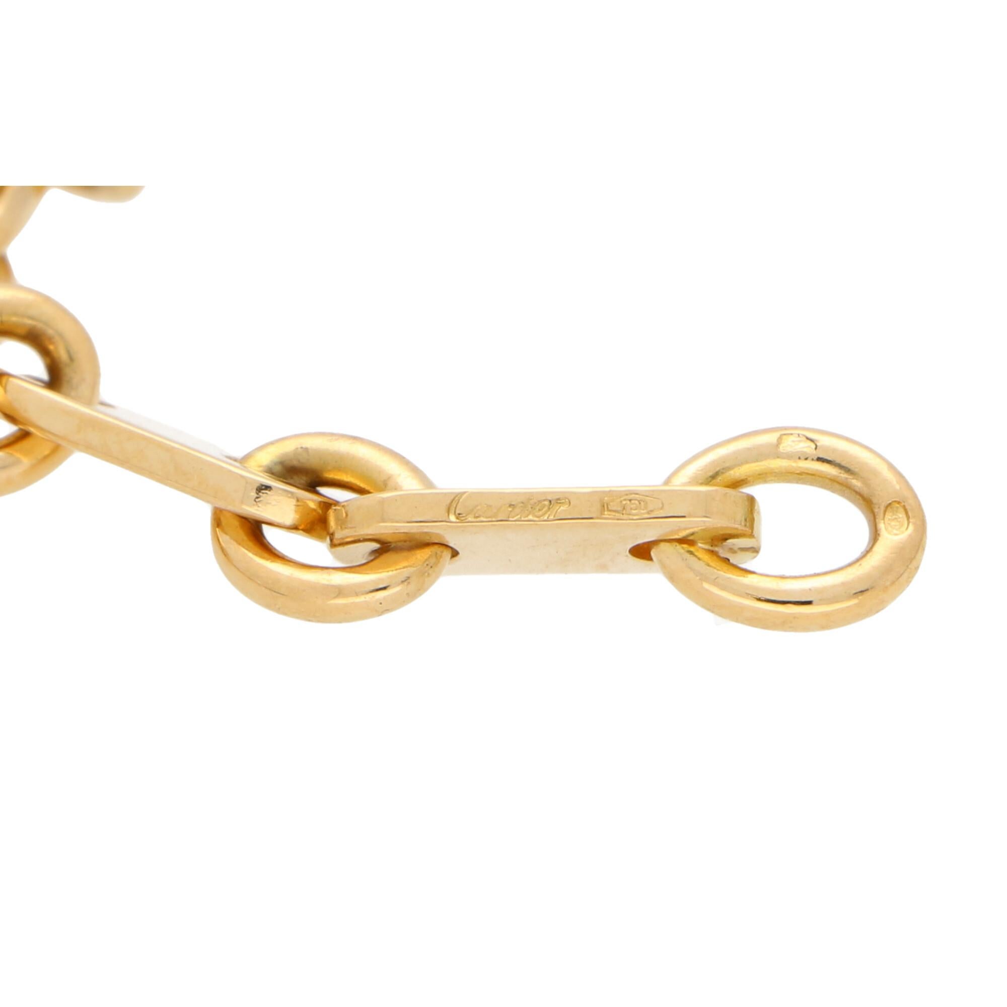 Vintage Cartier Chain Link Bracelet Set in Solid 18 Karat Yellow Gold circa 1990 In Good Condition In London, GB