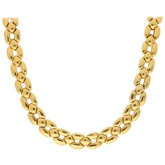 Vintage Cartier Chunky Honeycomb Link Necklace Set in 18 Karat Yellow Gold