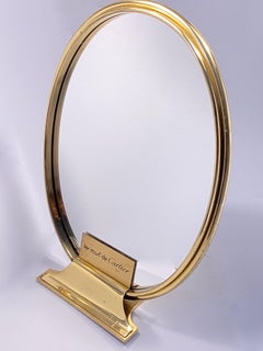 Vintage Cartier Classic Oval Table Mirror Gold-Plated, 1970