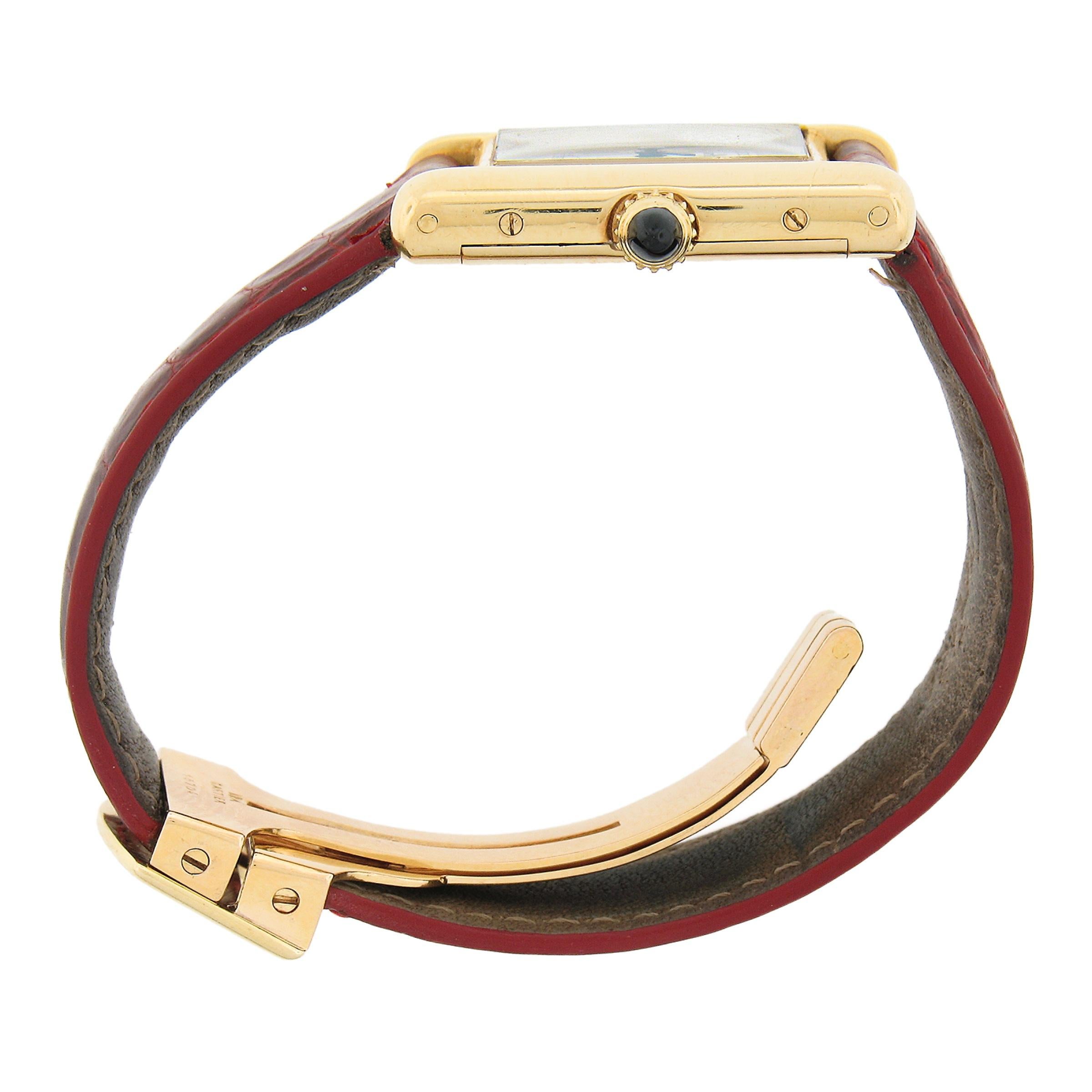 Vintage Cartier Classic Tank 20mm 18k Yellow Gold Mechanical Winding Wrist Watch 3