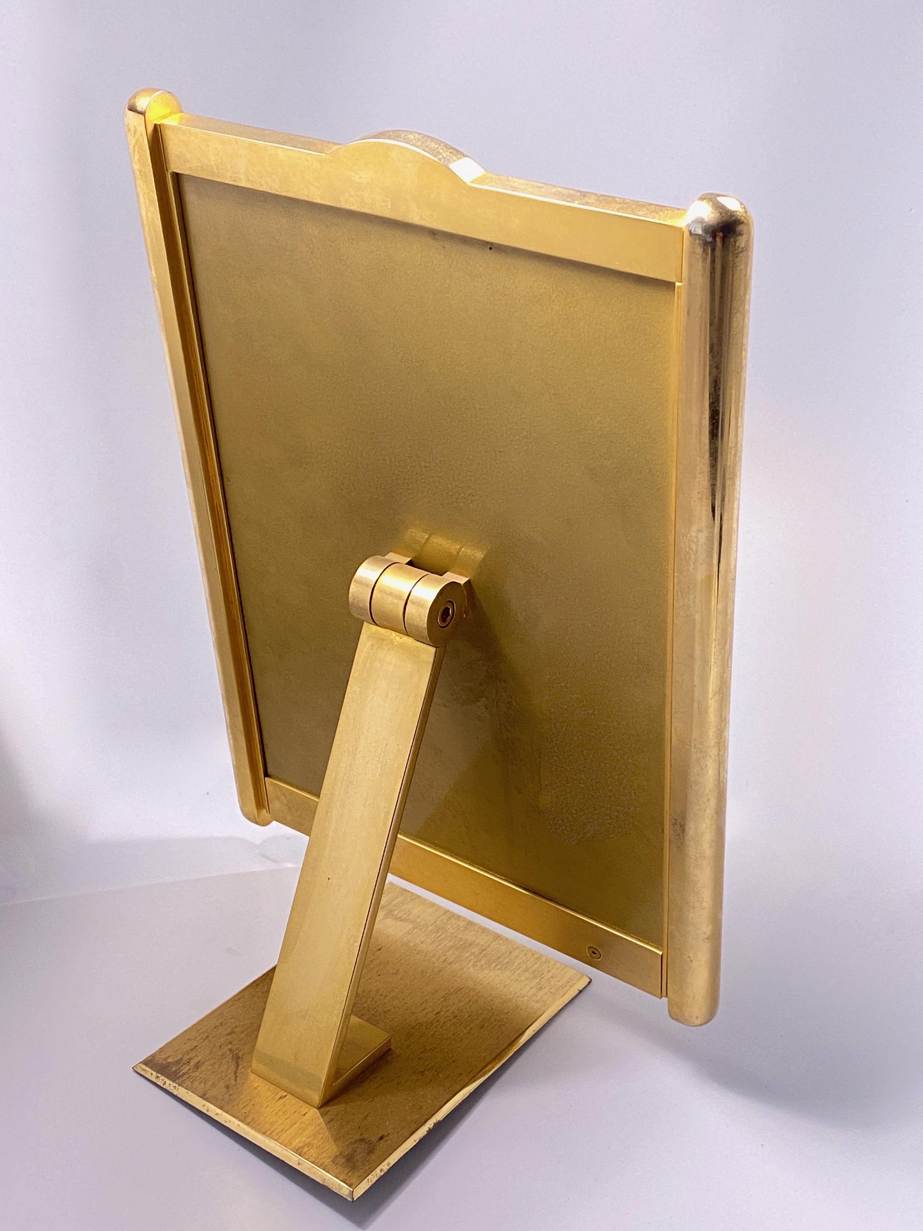 Late 20th Century Vintage Cartier Classic Tank Pivotal Axis Table Mirror Gold-Plated, 1970 For Sale