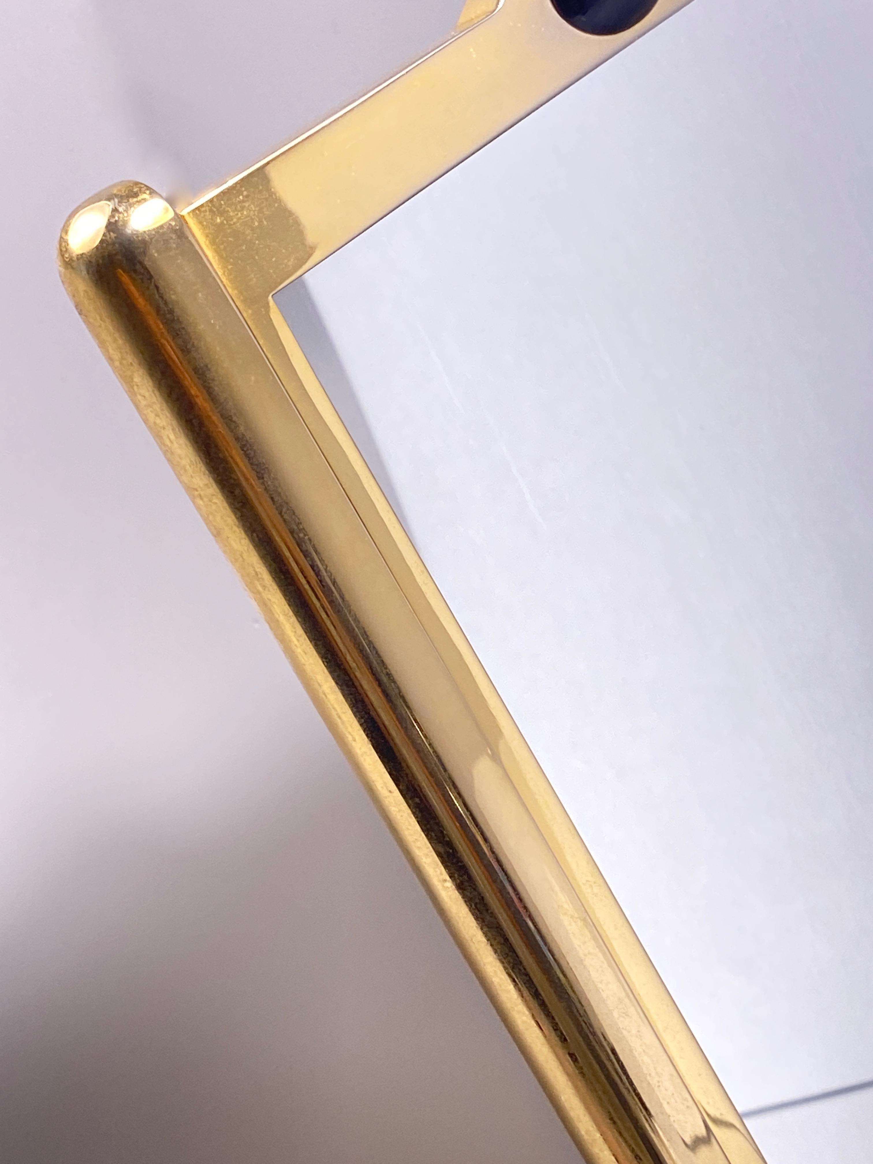 Gold Plate Vintage Cartier Classic Tank Pivotal Axis Table Mirror Gold-Plated, 1970 For Sale