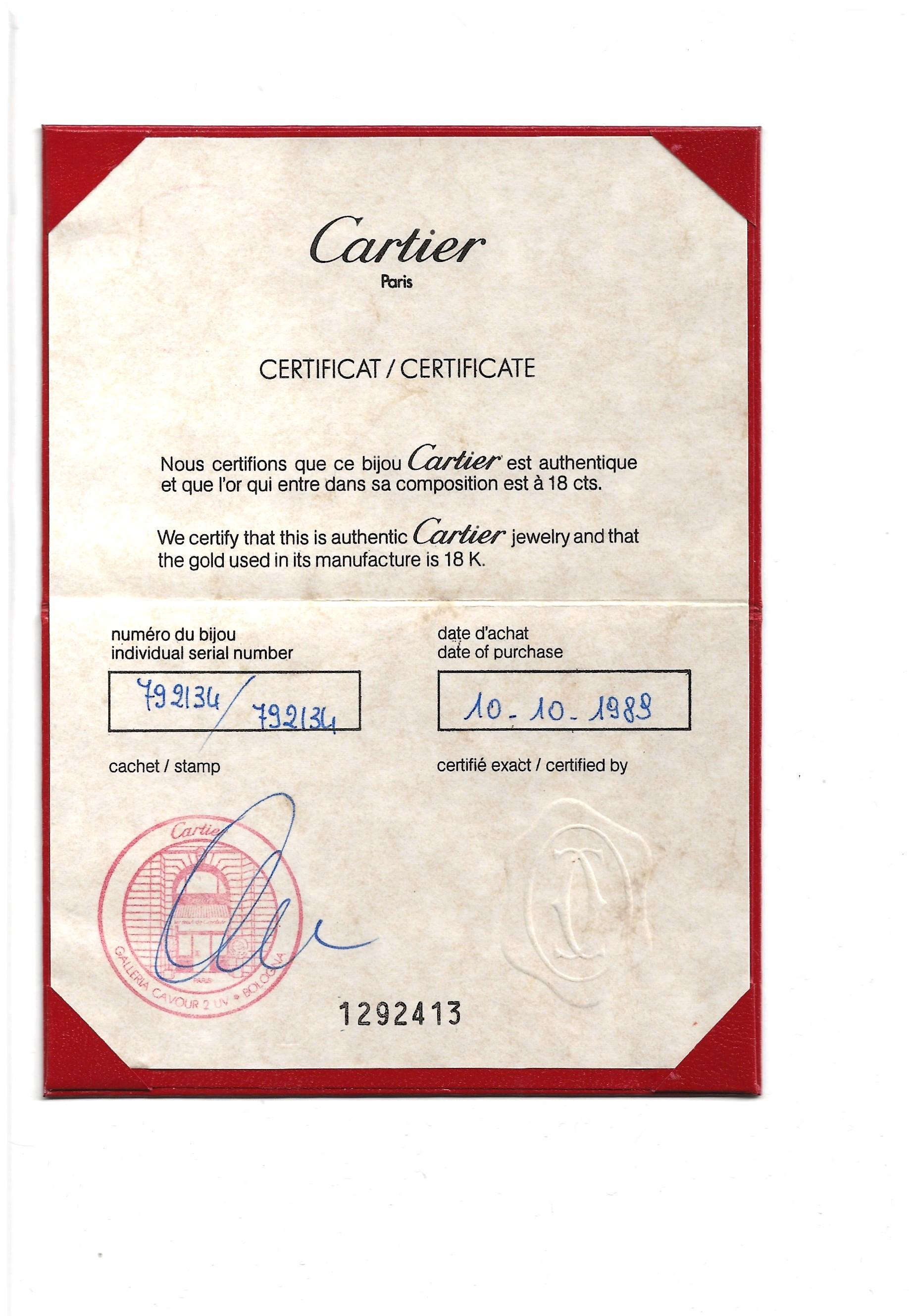 Vintage Cartier Clips Trinity Hoop Ears 18 Karat Yellow, White & Rose Gold en vente 8