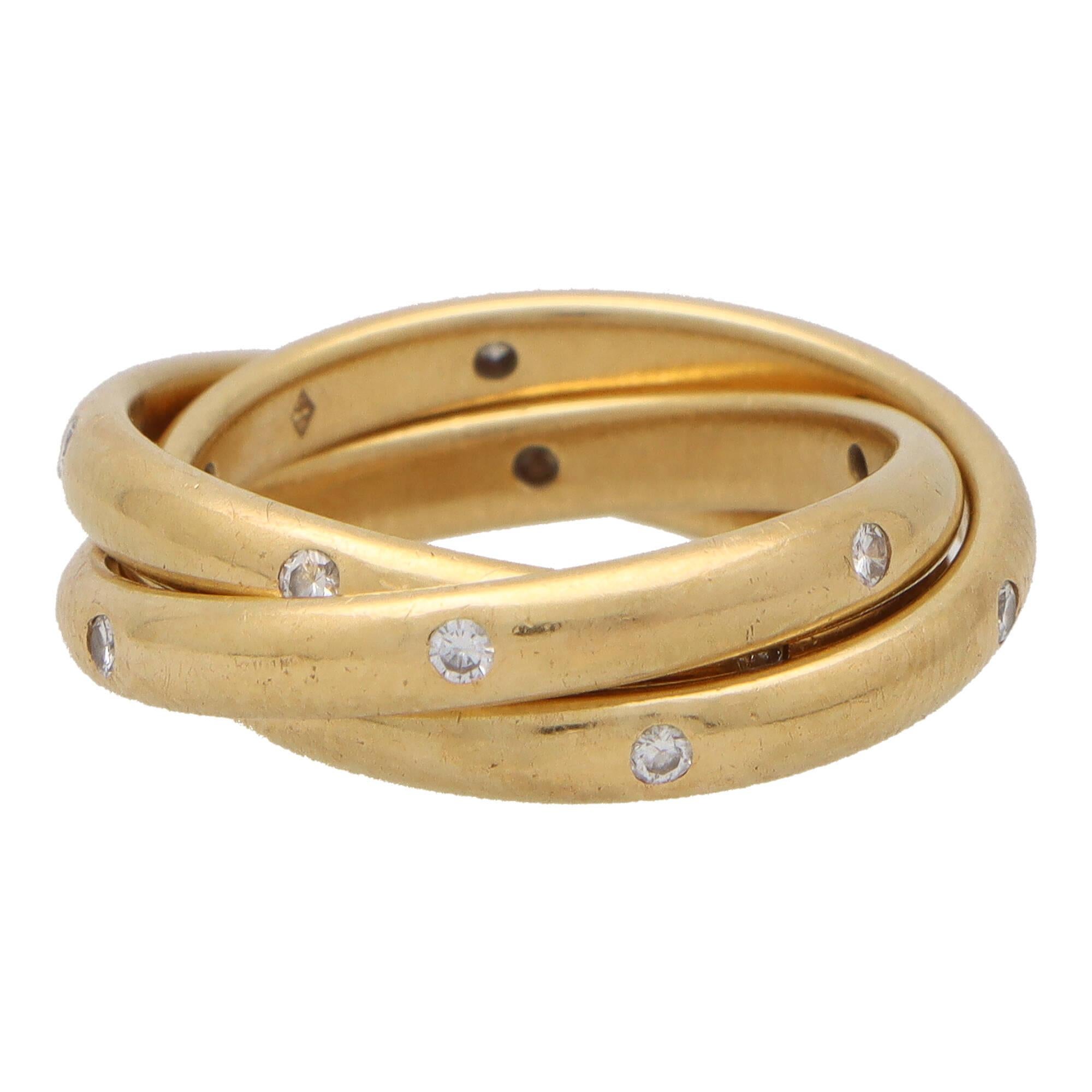 Vintage Cartier Trinity-Ring aus 18 Karat Gelbgold mit Constellation-Diamant (Moderne)