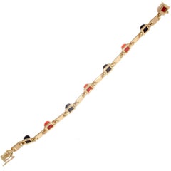 Vintage Cartier Coral Onyx Gold Bracelet