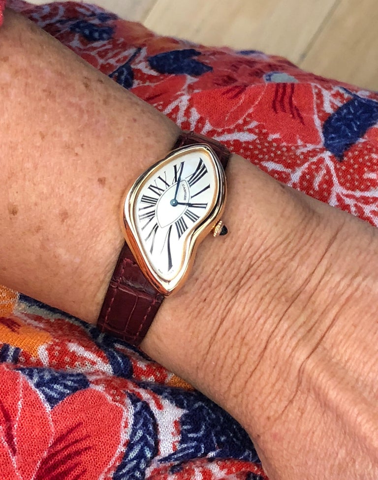 Vintage Cartier France Crash 18 Karat Rose Gold Watch circa 1993 at