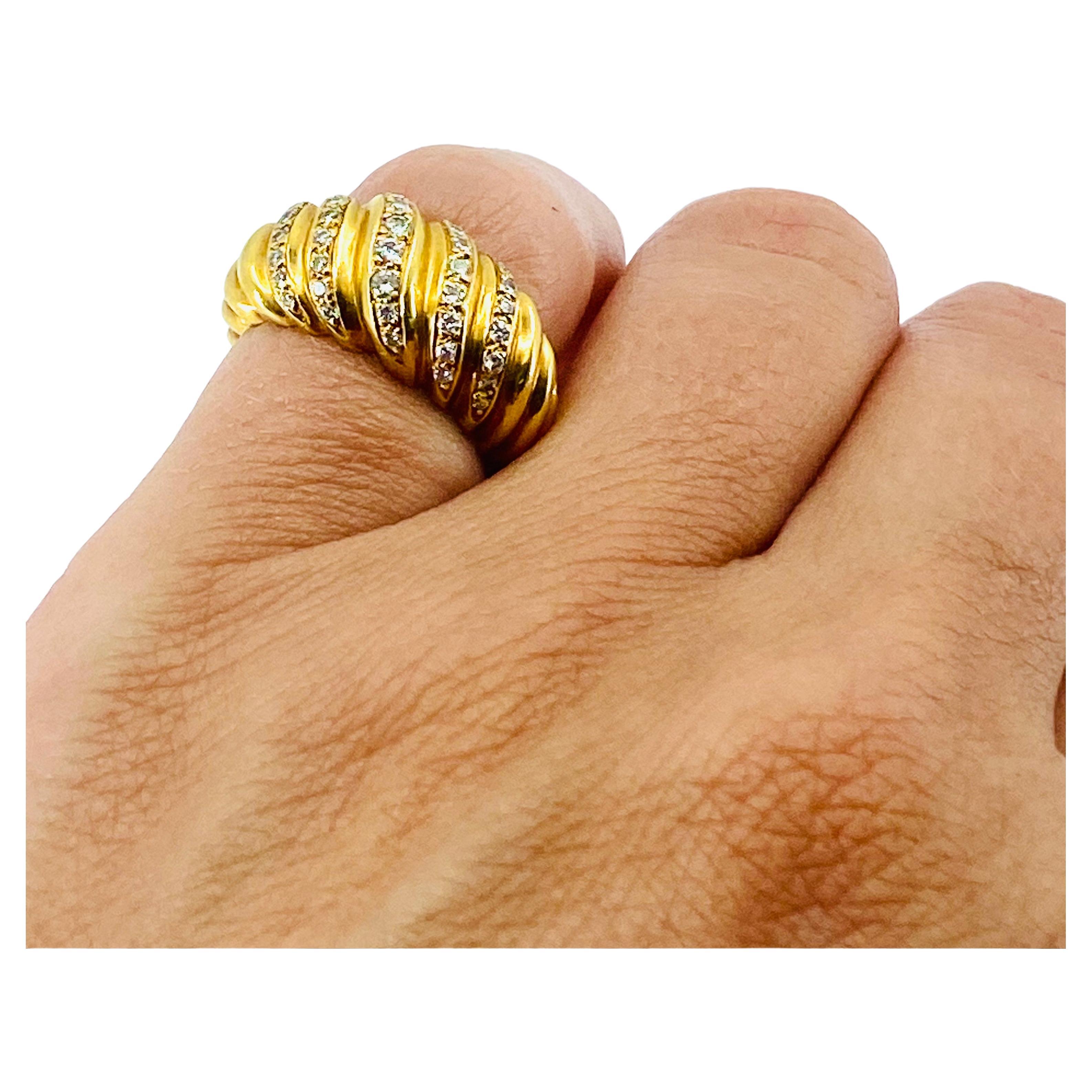 Vintage Cartier Croissant Ring 18k Gold Diamant (Rundschliff)