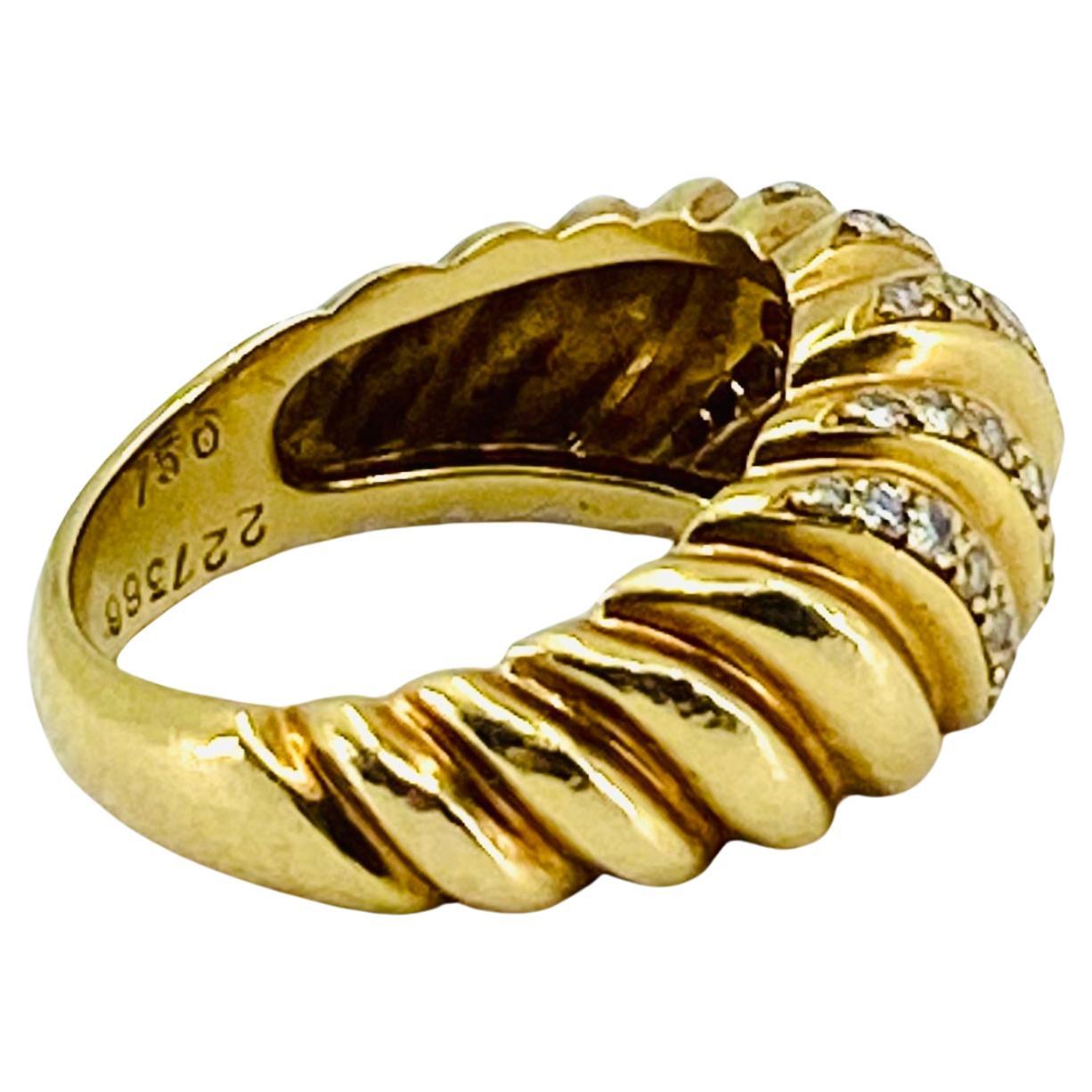 Vintage Cartier Croissant Ring 18k Gold Diamant Damen