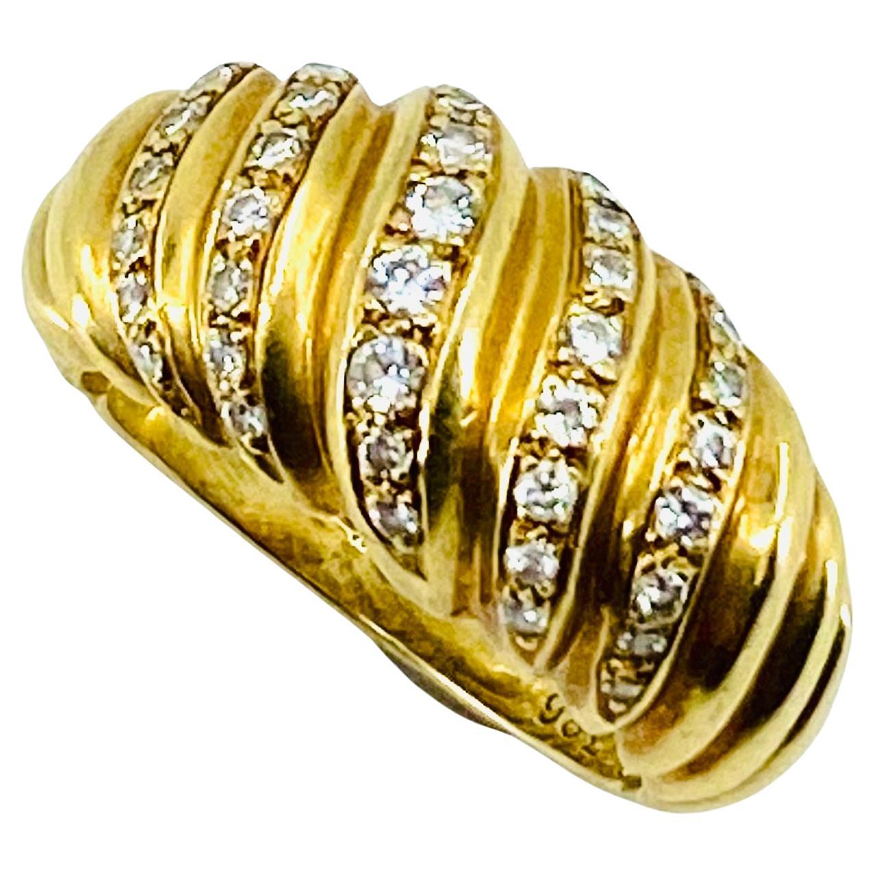 Vintage Cartier Croissant Ring 18k Gold Diamant 3