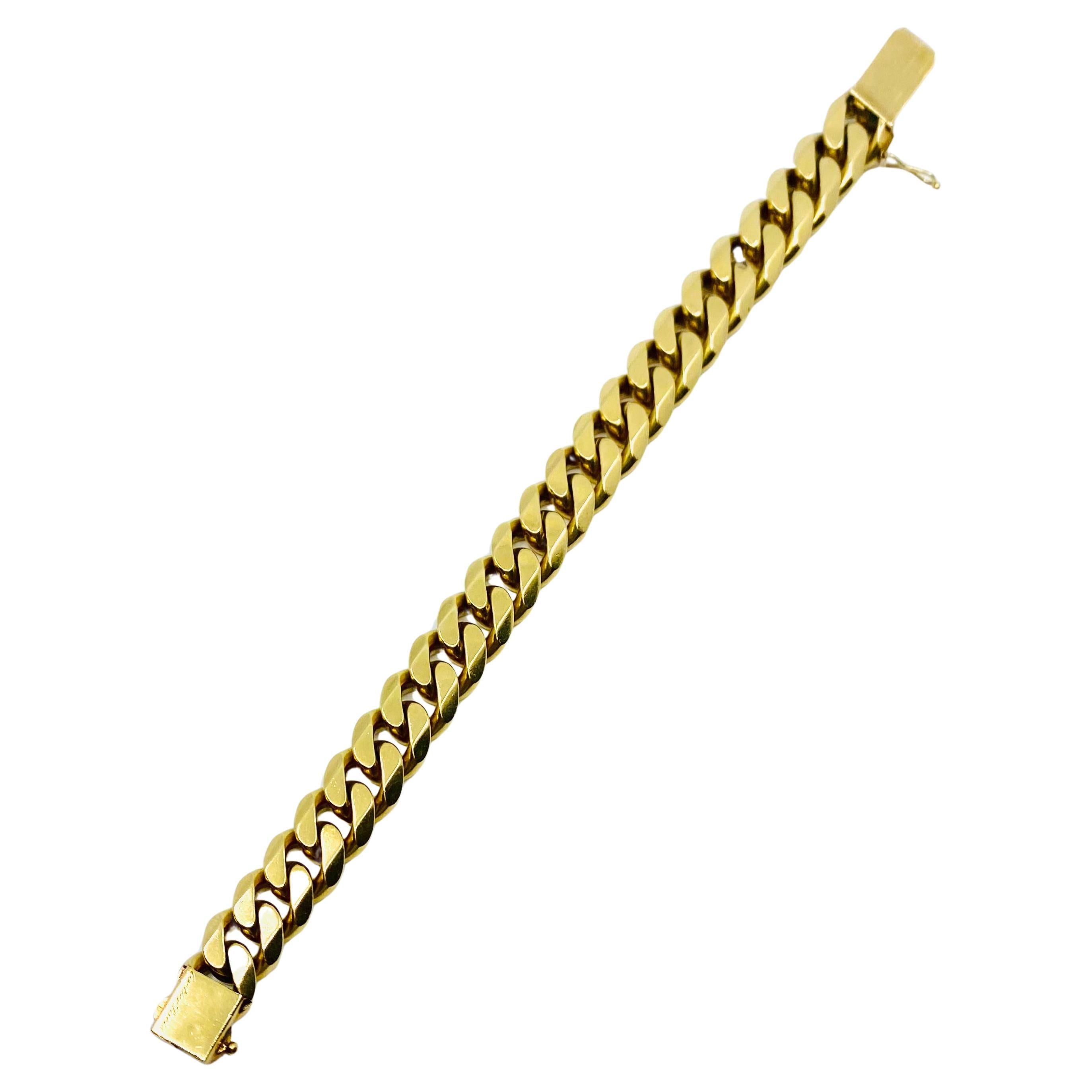 Women's or Men's Vintage Cartier Curb Link Chain Gold Bracelet For Sale