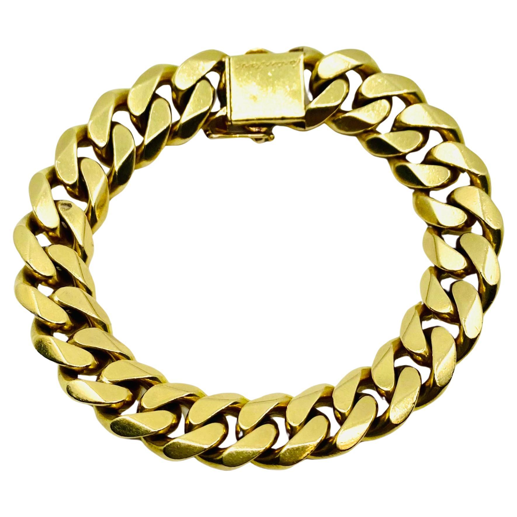 Vintage Cartier Curb Link Chain Gold Bracelet For Sale