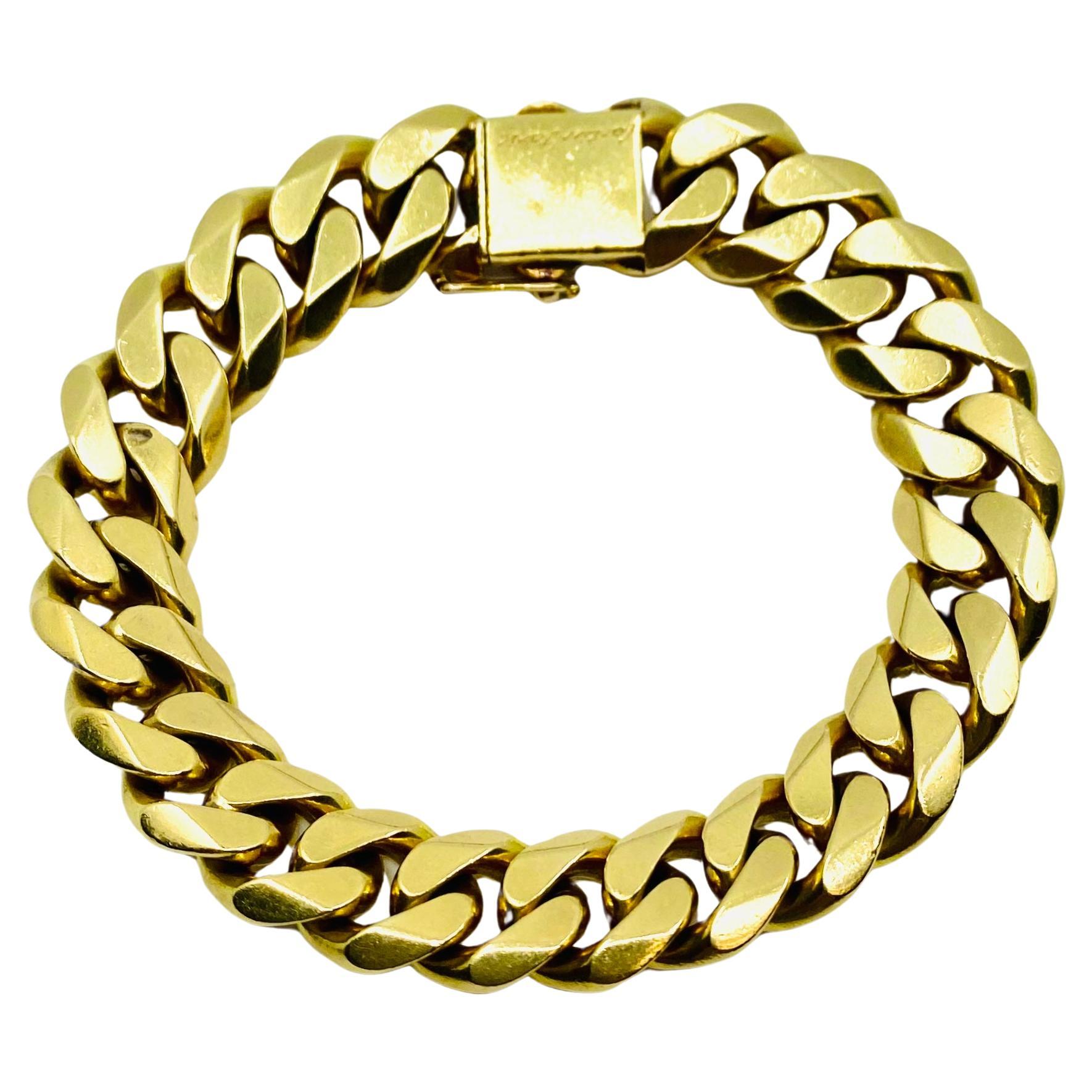 Cartier Diamond Link Yellow Gold Chain Bracelet at 1stDibs