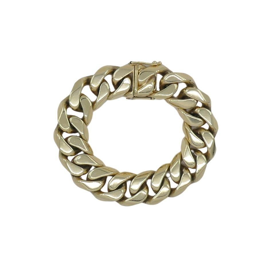 Cartier Bracelet vintage à maillons courbes en or 14 carats Excellent état - En vente à Beverly Hills, CA
