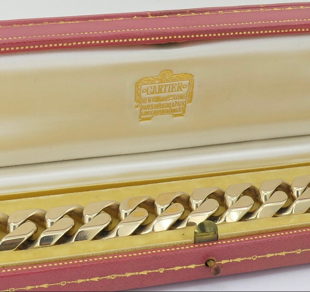 Cartier Bracelet vintage à maillons courbes en or 14 carats en vente 4