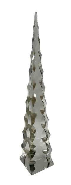 Vintage Cartier Cut Crystal Obelisk