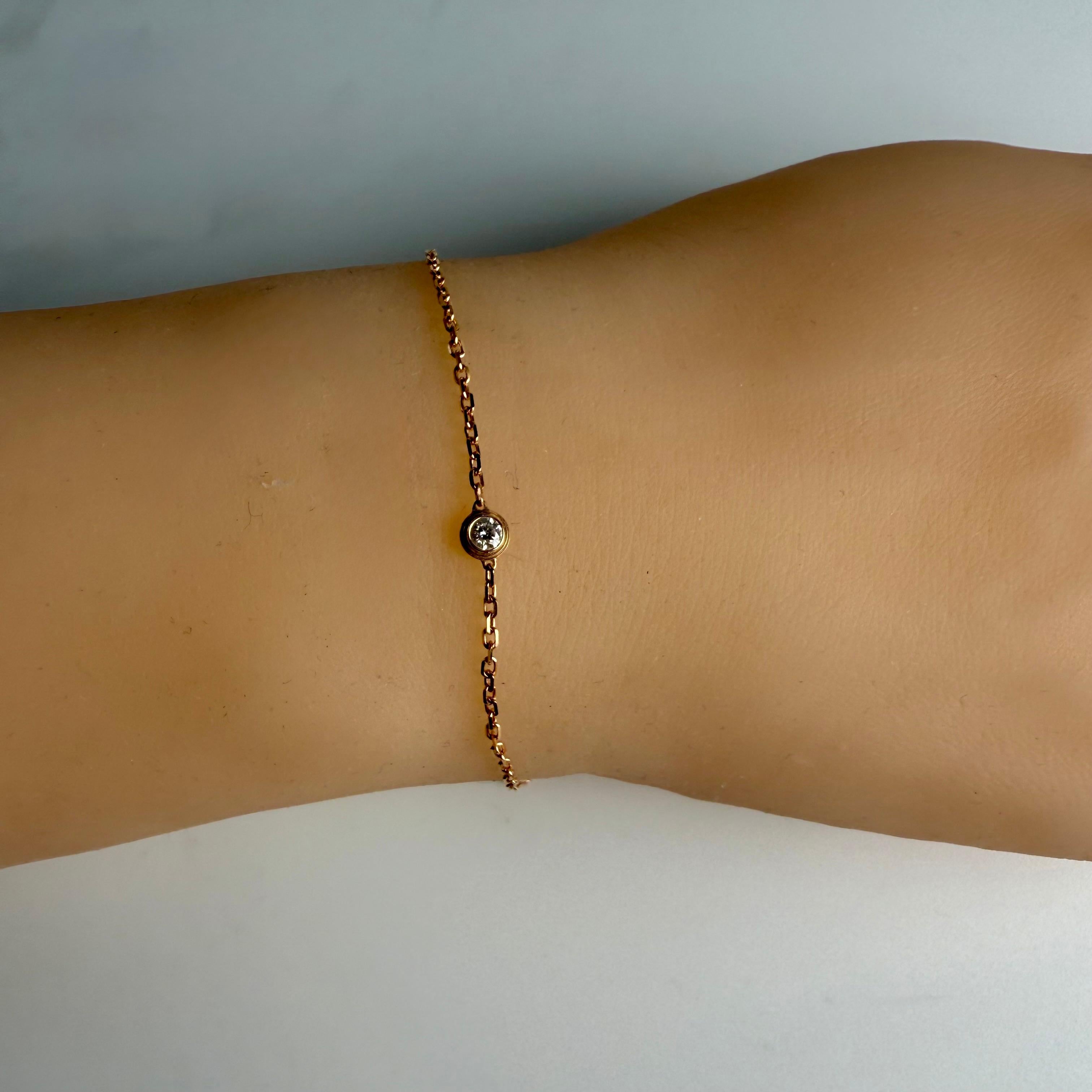 Vintage Cartier d’Amour 18K Rose Gold Diamond Bracelet For Sale 7