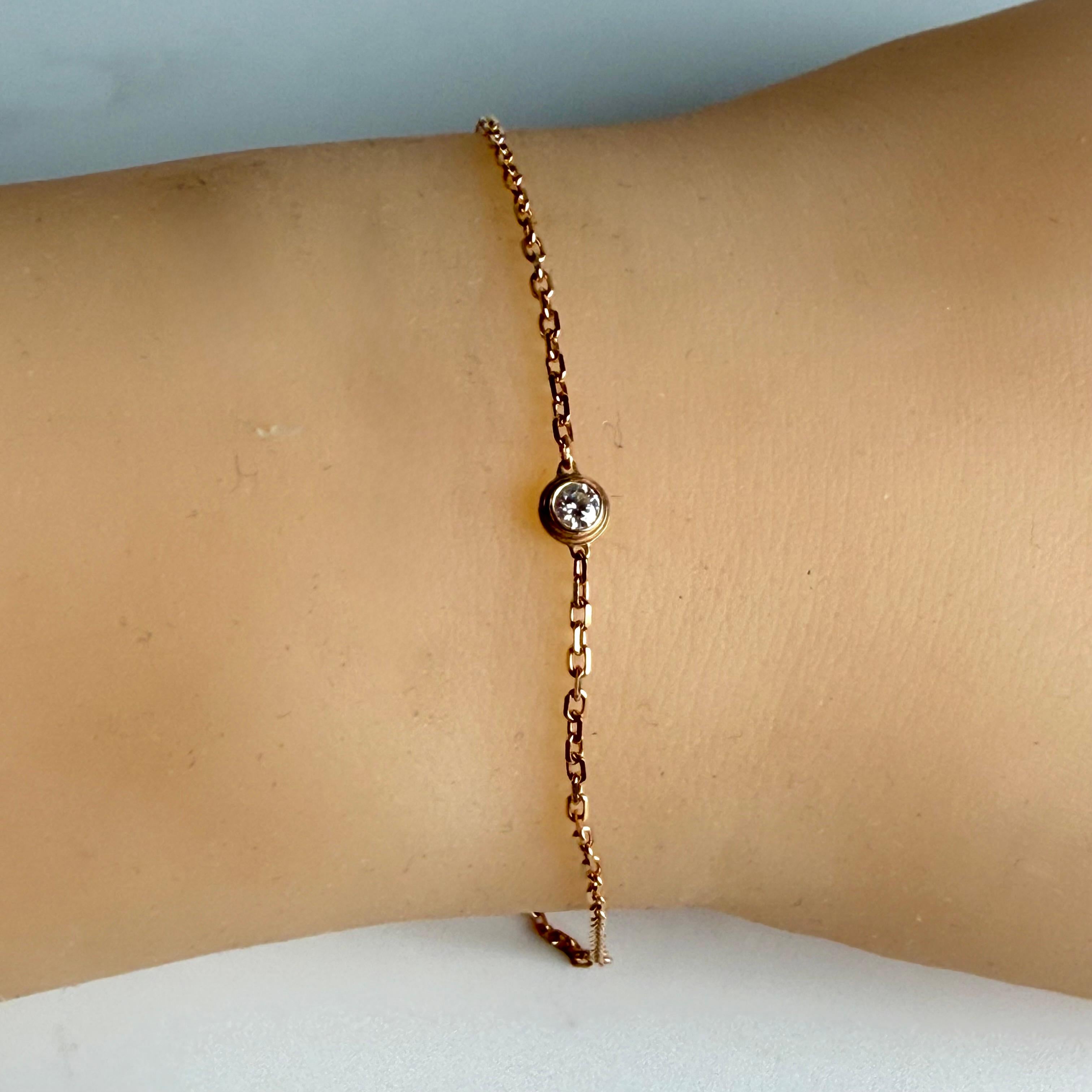 Vintage Cartier d’Amour 18K Rose Gold Diamond Bracelet For Sale 4