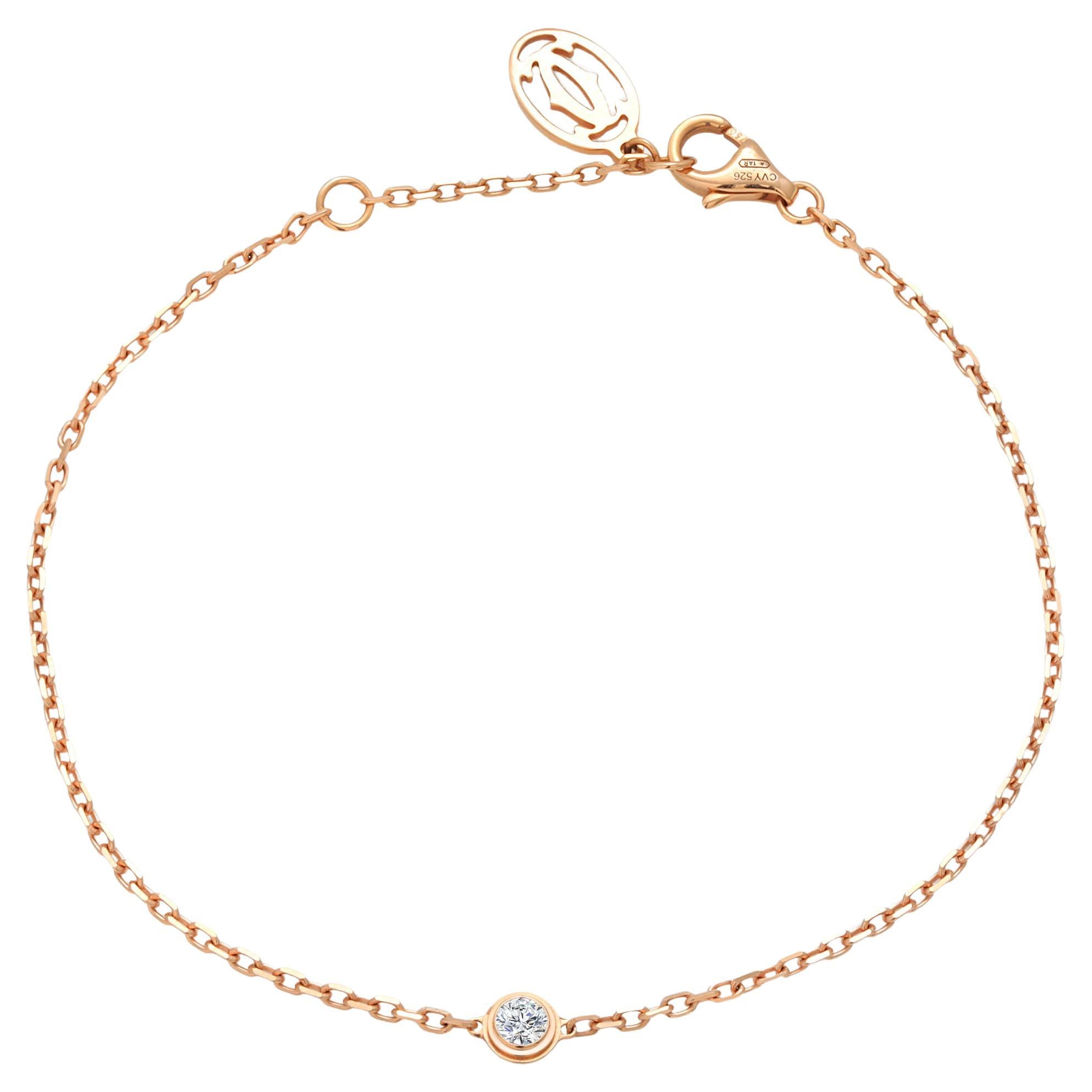 Vintage Cartier d’Amour 18K Rose Gold Diamond Bracelet