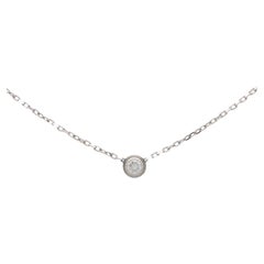 Vintage Cartier D''Amour Diamond Pendant Necklace in 18k White Gold
