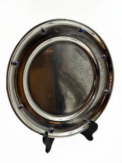 Vintage Cartier Decorative Plate with Blue Cabochon Accents