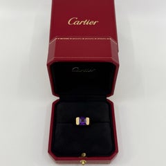 Vintage Cartier Deep Purple Amethyst 8mm 18k Yellow Gold Tank Band Solo Ring 51