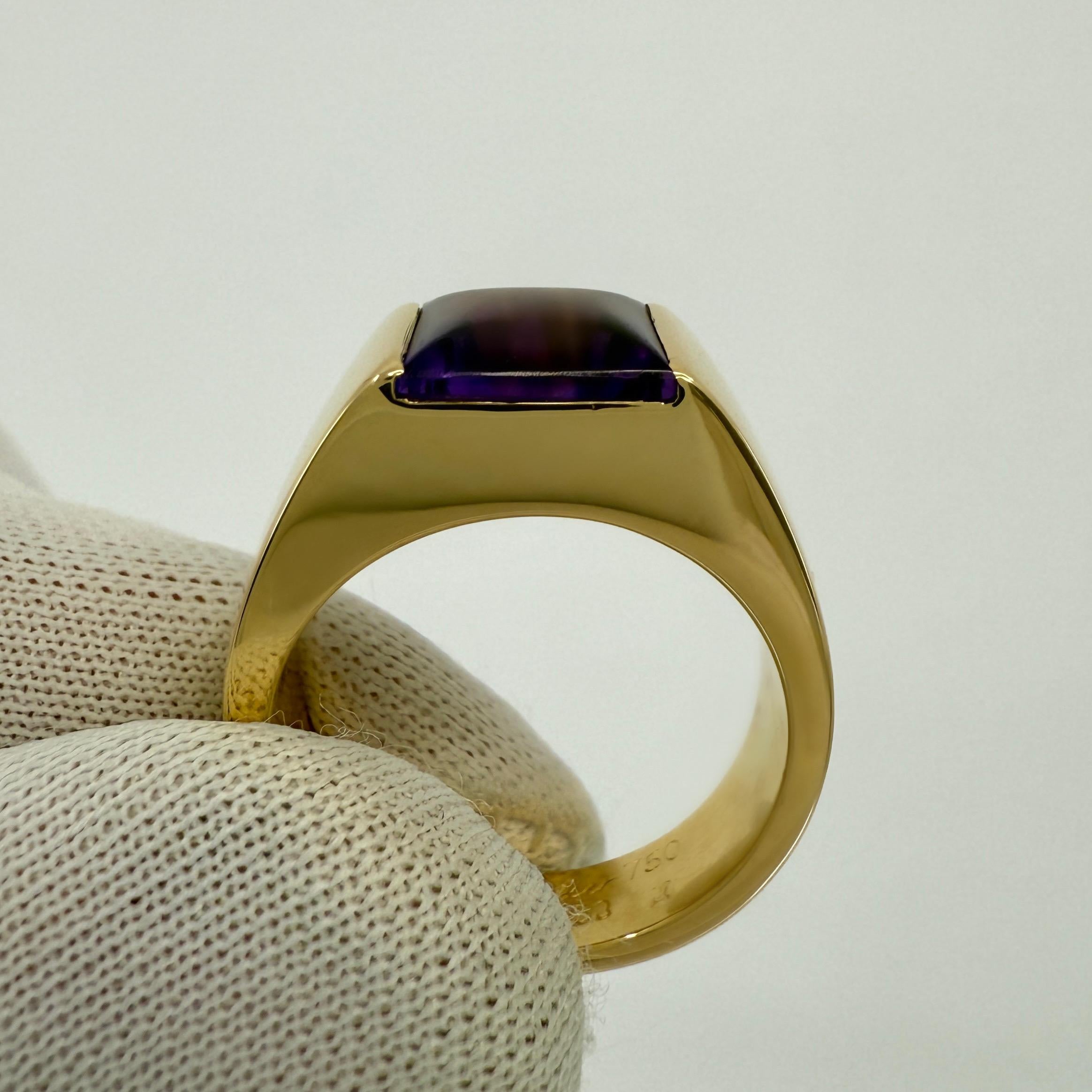 da uomo o donna Cartier Vintage Purple Amethyst 8mm 18k Yellow Gold Tank Band Solo Ring 51 in vendita