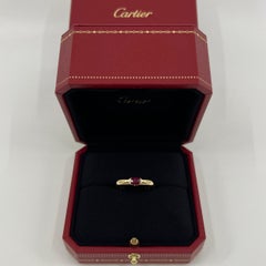 Vintage Cartier Deep Red Ruby Ellipse 18k Yellow Gold Oval Cut Solitaire Ring 52