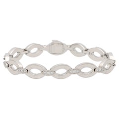 Vintage Cartier Diadea Diamond Link Bracelet Set in 18k White Gold