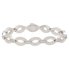 Vintage Cartier Diadea Diamond Link Bracelet Set in 18k White Gold