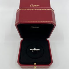 Vintage Cartier Diamond 0.25ct VVS1 Ellipse 18k White Gold Solitaire Band Ring