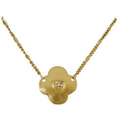 Retro Cartier Diamond 18 Carat Yellow Gold Necklace