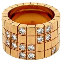 Retro Cartier Diamond 18 Karat Yellow Gold Lanières Cigar Band Ring