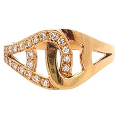 Vintage Cartier Diamond 18 Karat Yellow Gold Love Knot Ring