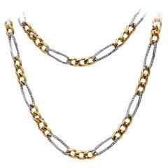Vintage Cartier Diamond 18k Gold Chain Necklace Bracelet