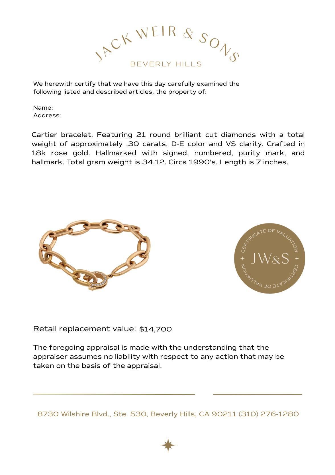 Taglio brillante Bracciale a catena 