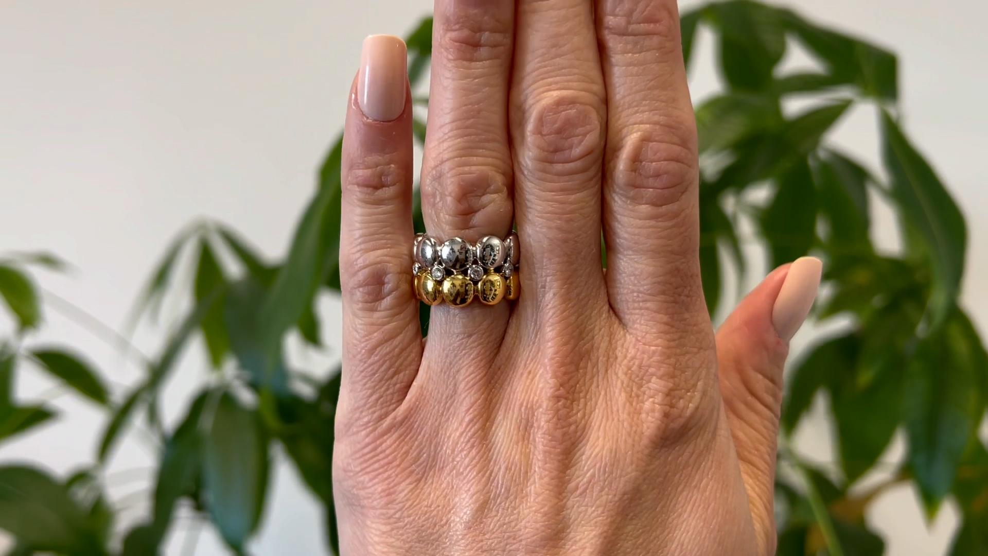 Vintage Cartier Diamant 18k zwei Tone Honey Moon Ring (Brillantschliff)