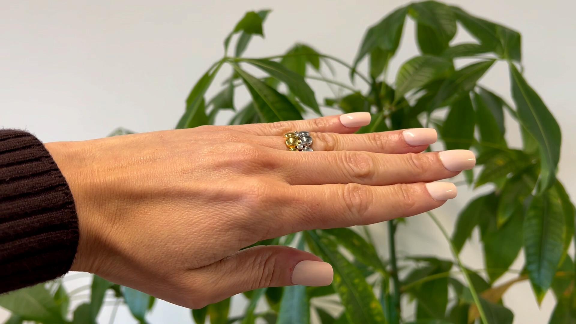 Vintage Cartier Diamant 18k zwei Tone Honey Moon Ring im Zustand „Hervorragend“ in Beverly Hills, CA