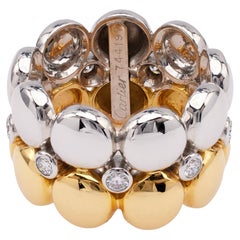 Anello Cartier d'epoca con diamante 18 carati e due tonalità di luna di miele