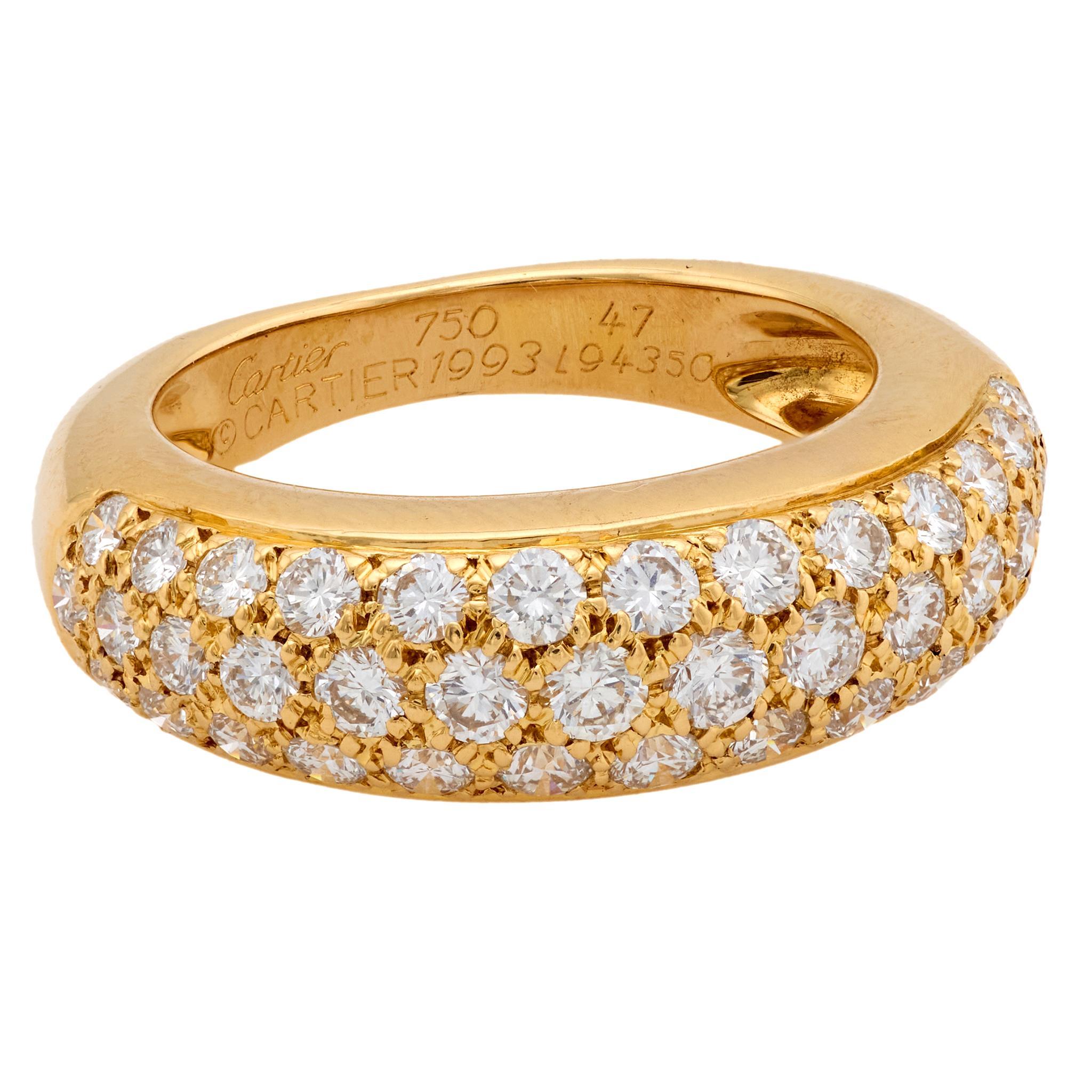 Moderne Vintage Cartier diamond 18k yellow gold 