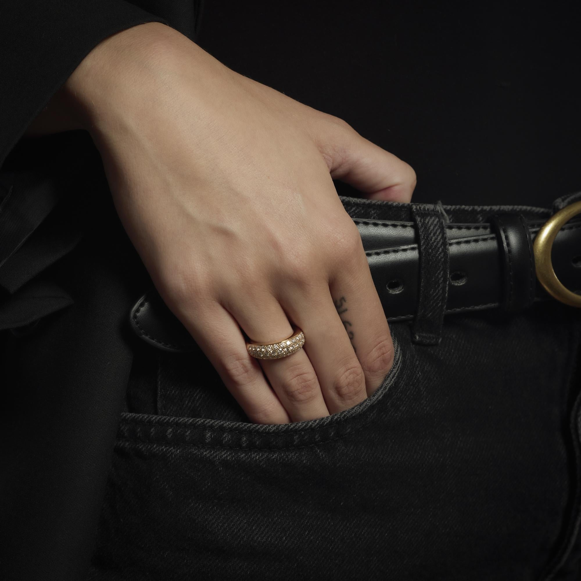 Taille brillant Vintage Cartier diamond 18k yellow gold 