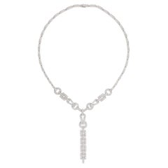 Cartier Collier Agrafe vintage en or blanc et diamants