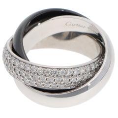 Cartier, bague Trinity LM vintage en céramique et diamants, taille 52