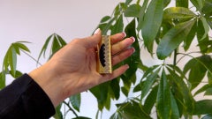 Cartier Briquet vintage en or jaune 18 carats avec diamants et onyx