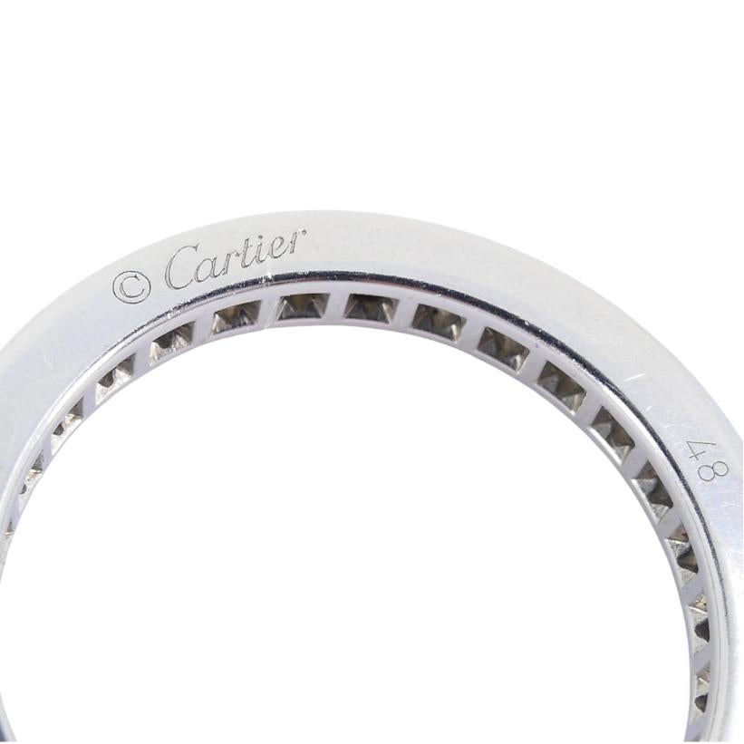 Vintage Cartier Diamond Band Platinum Size 4.5 (48) In Excellent Condition For Sale In Beverly Hills, CA