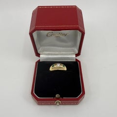 Vintage By Cartier Diamante Smeraldo Oro Giallo 18k Tre Pietre Cupola Dafne Anello 51