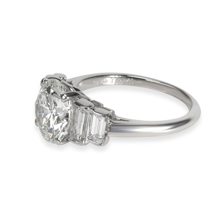Vintage Cartier Diamond Engagement Ring in Platinum H VS2 3.23 Carat